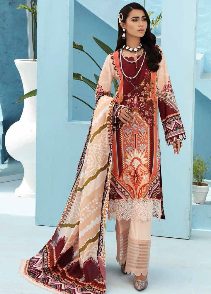 Nureh Printed Lawn Suits Unstitched 3 Piece NU21S SP-05 Coral Dust - Summer Collection