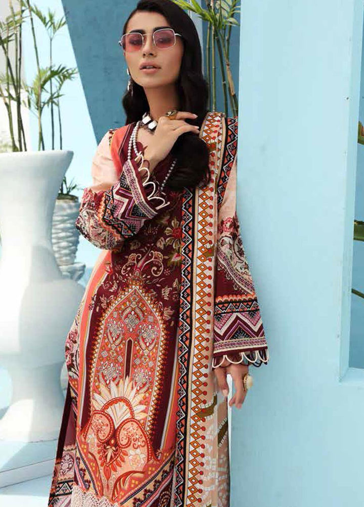 Nureh Printed Lawn Suits Unstitched 3 Piece NU21S SP-05 Coral Dust - Summer Collection