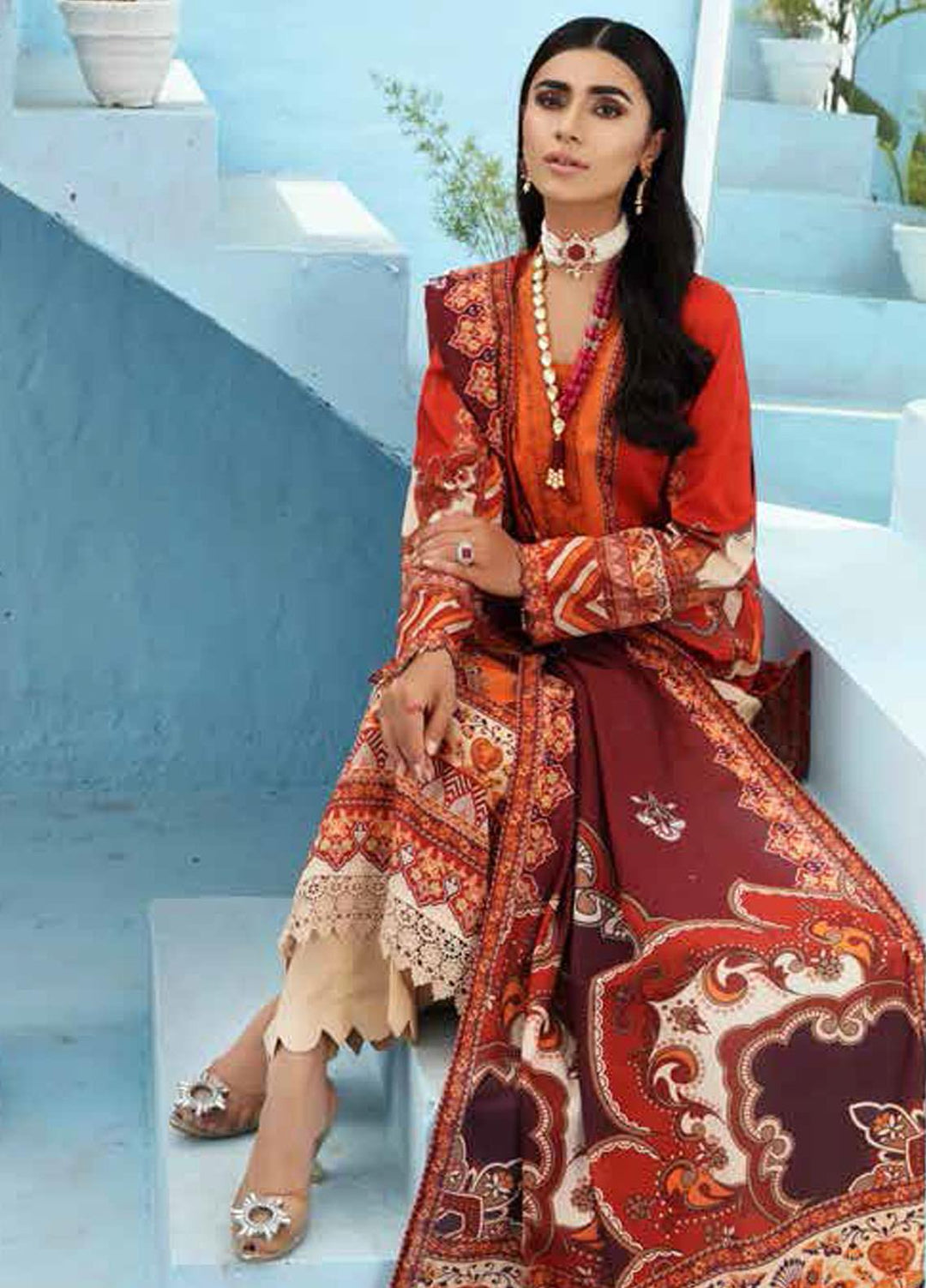 Nureh Printed Lawn Suits Unstitched 3 Piece NU21S SP-06 Breeze - Summer Collection