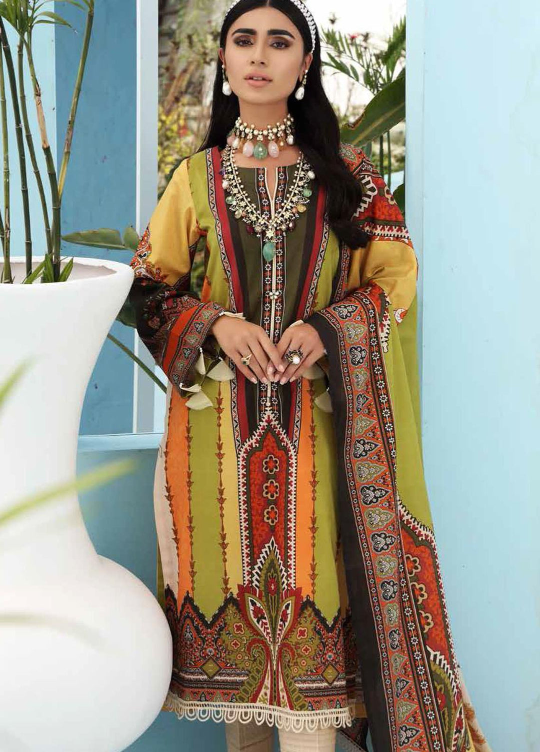 Nureh Printed Lawn Suits Unstitched 3 Piece NU21S SP-08 Jasper - Summer Collection