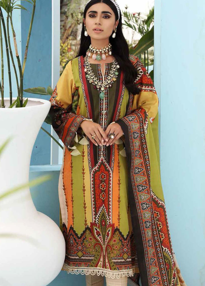 Nureh Printed Lawn Suits Unstitched 3 Piece NU21S SP-08 Jasper - Summer Collection
