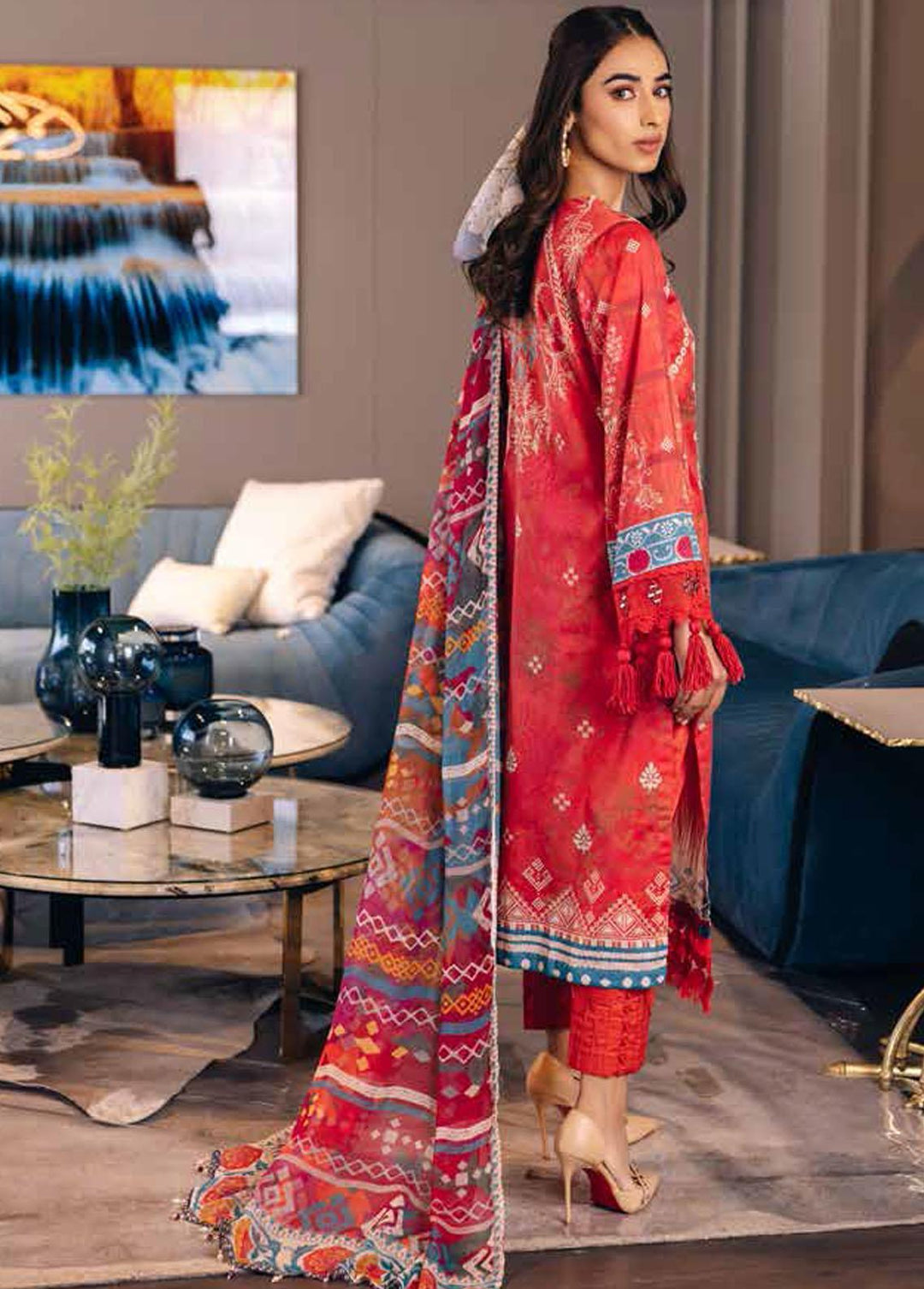 Nureh Printed Lawn Suits Unstitched 3 Piece NU23S SP-40 - Summer Collection