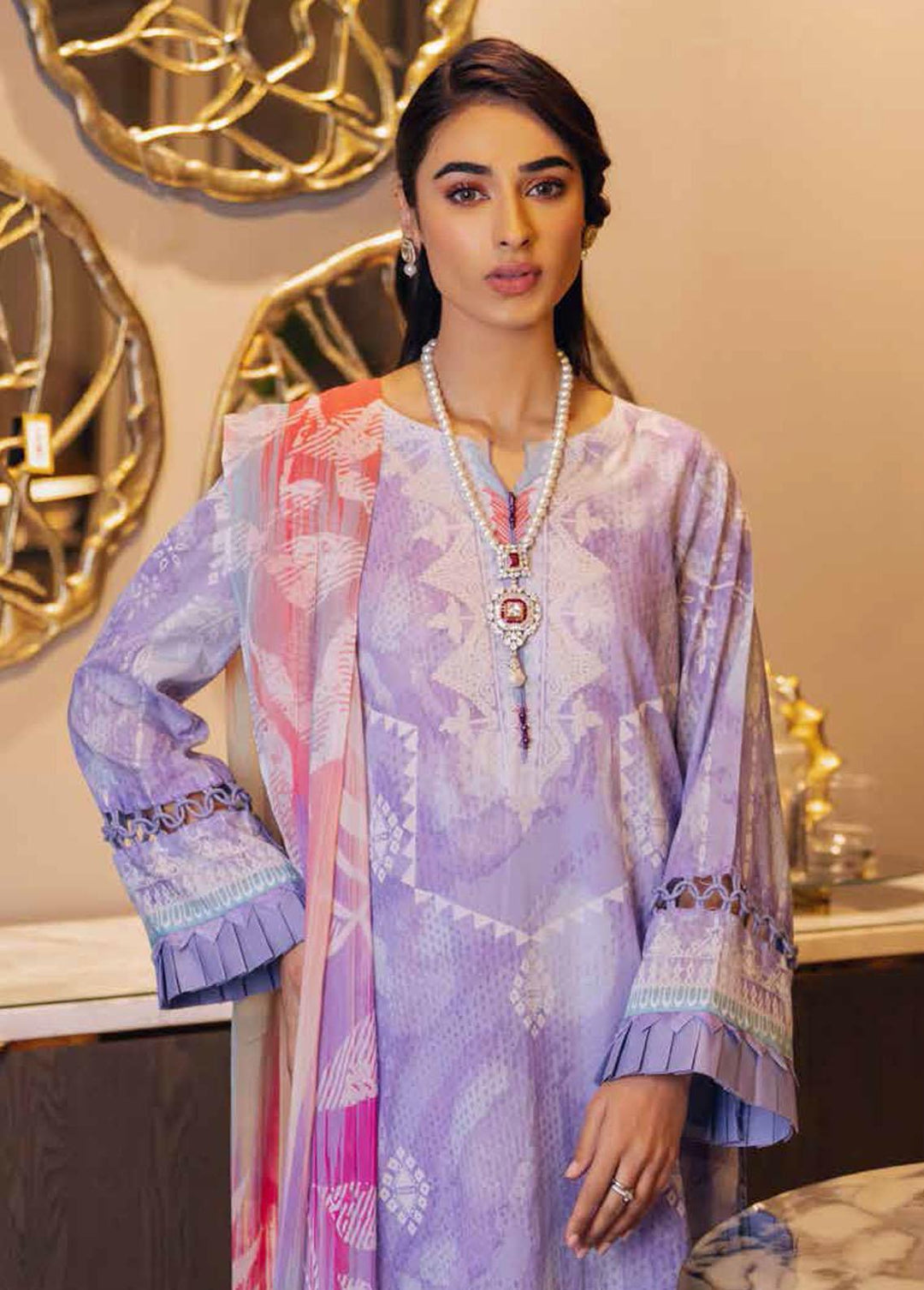 Nureh Printed Lawn Suits Unstitched 3 Piece NU23S SP-41 - Summer Collection