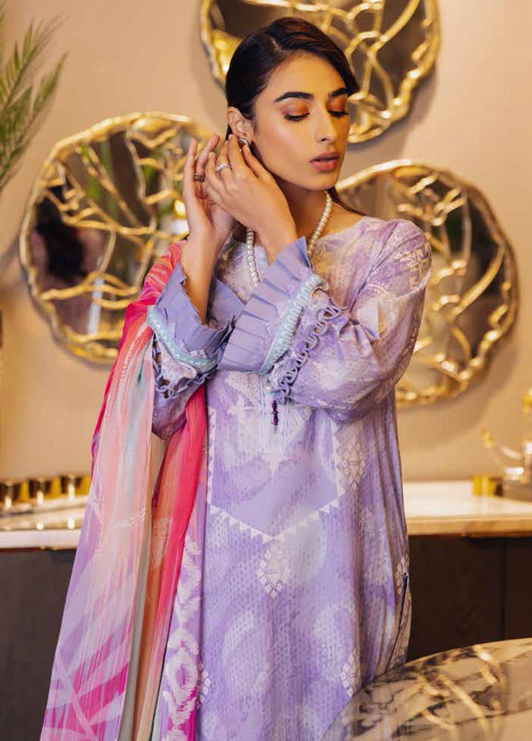 Nureh Printed Lawn Suits Unstitched 3 Piece NU23S SP-41 - Summer Collection