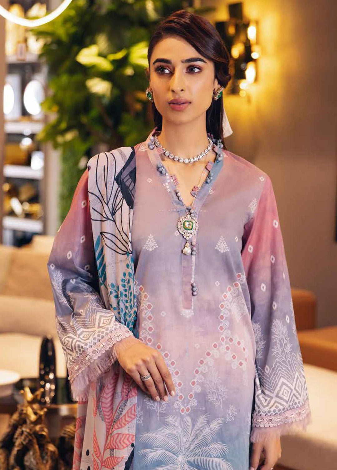 Nureh Printed Lawn Suits Unstitched 3 Piece NU23S SP-42 - Summer Collection