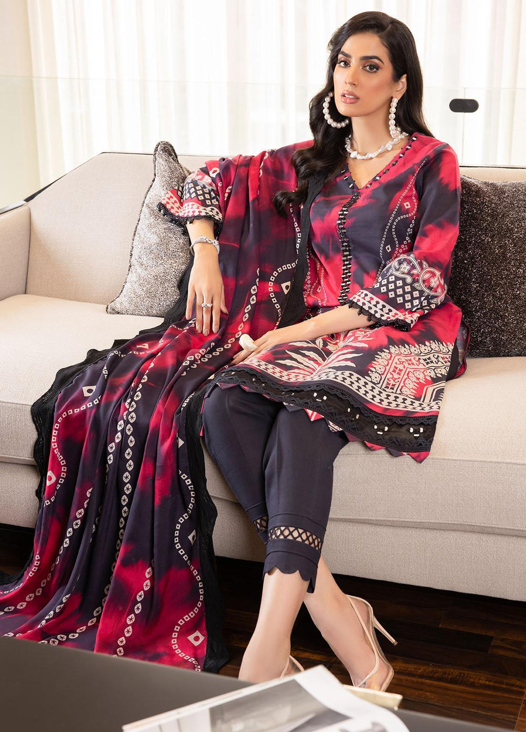 Signature Prints By Nureh Printed Khaddar Suits Unstitched 3 Piece NU22PK SP-28 - Winter Collection