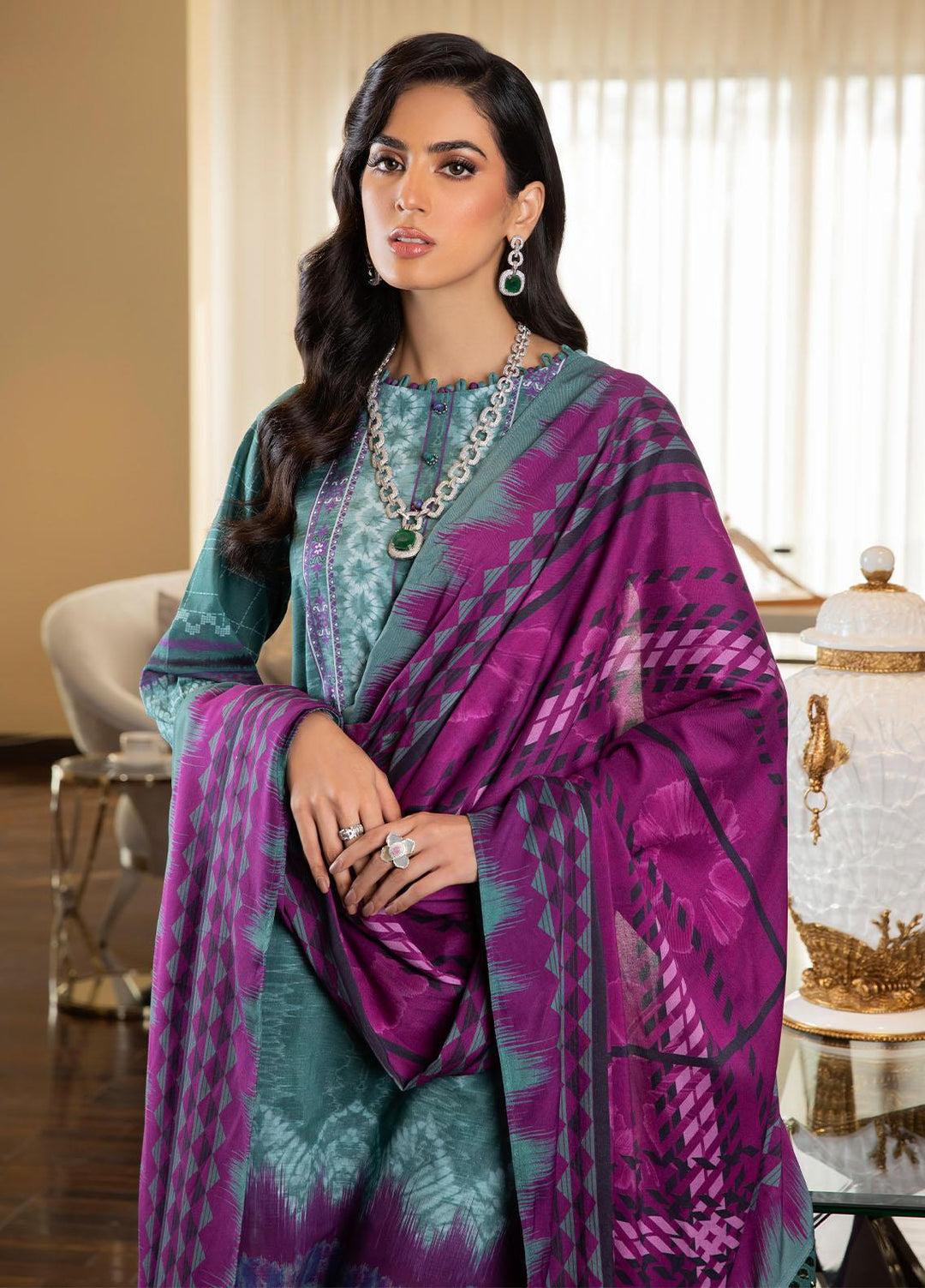 Signature Prints By Nureh Printed Khaddar Suits Unstitched 3 Piece NU22PK SP-29 - Winter Collection