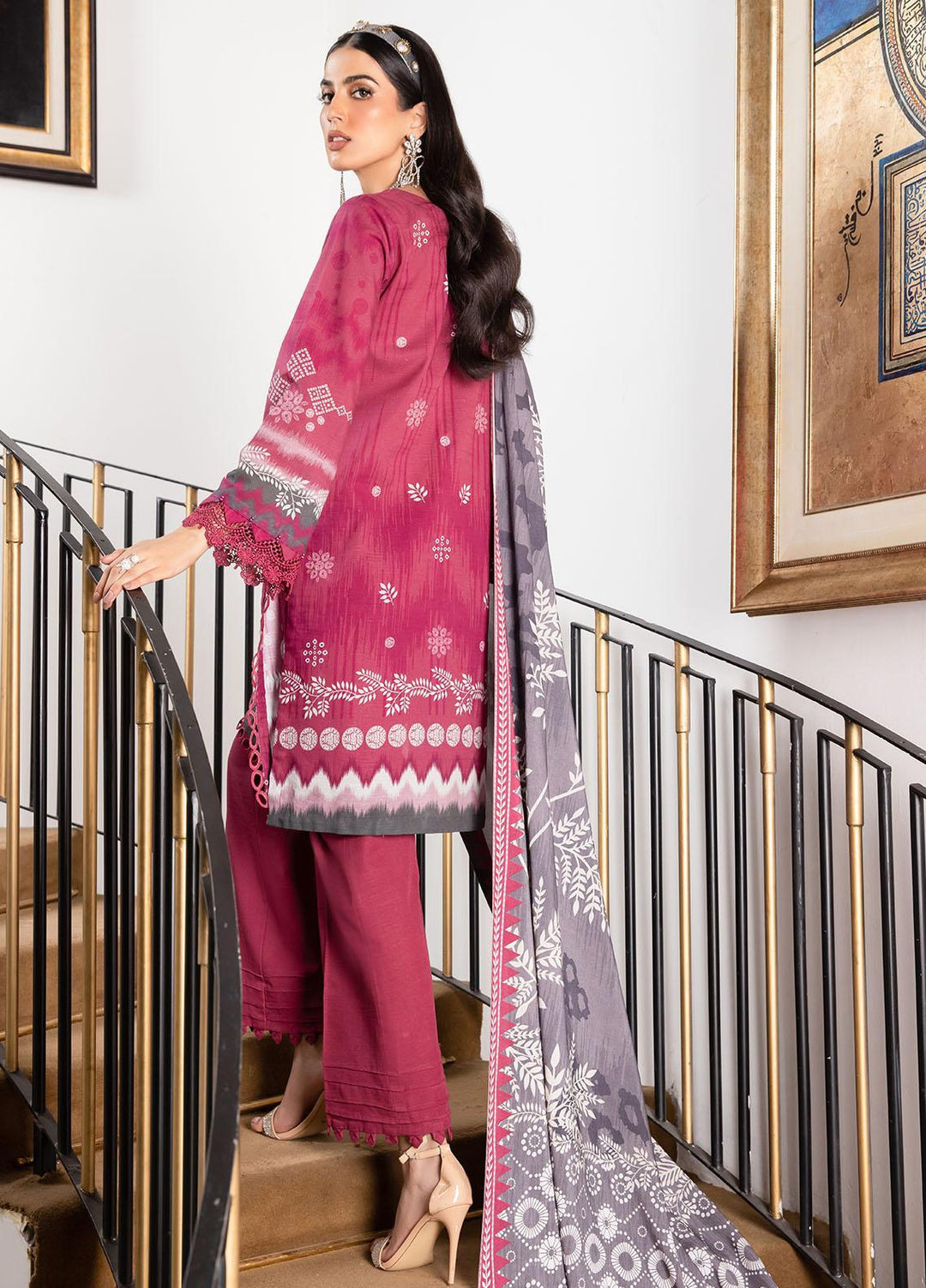 Signature Prints By Nureh Printed Khaddar Suits Unstitched 3 Piece NU22PK SP-34 - Winter Collection