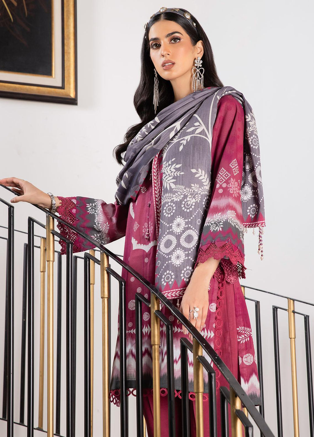 Signature Prints By Nureh Printed Khaddar Suits Unstitched 3 Piece NU22PK SP-34 - Winter Collection