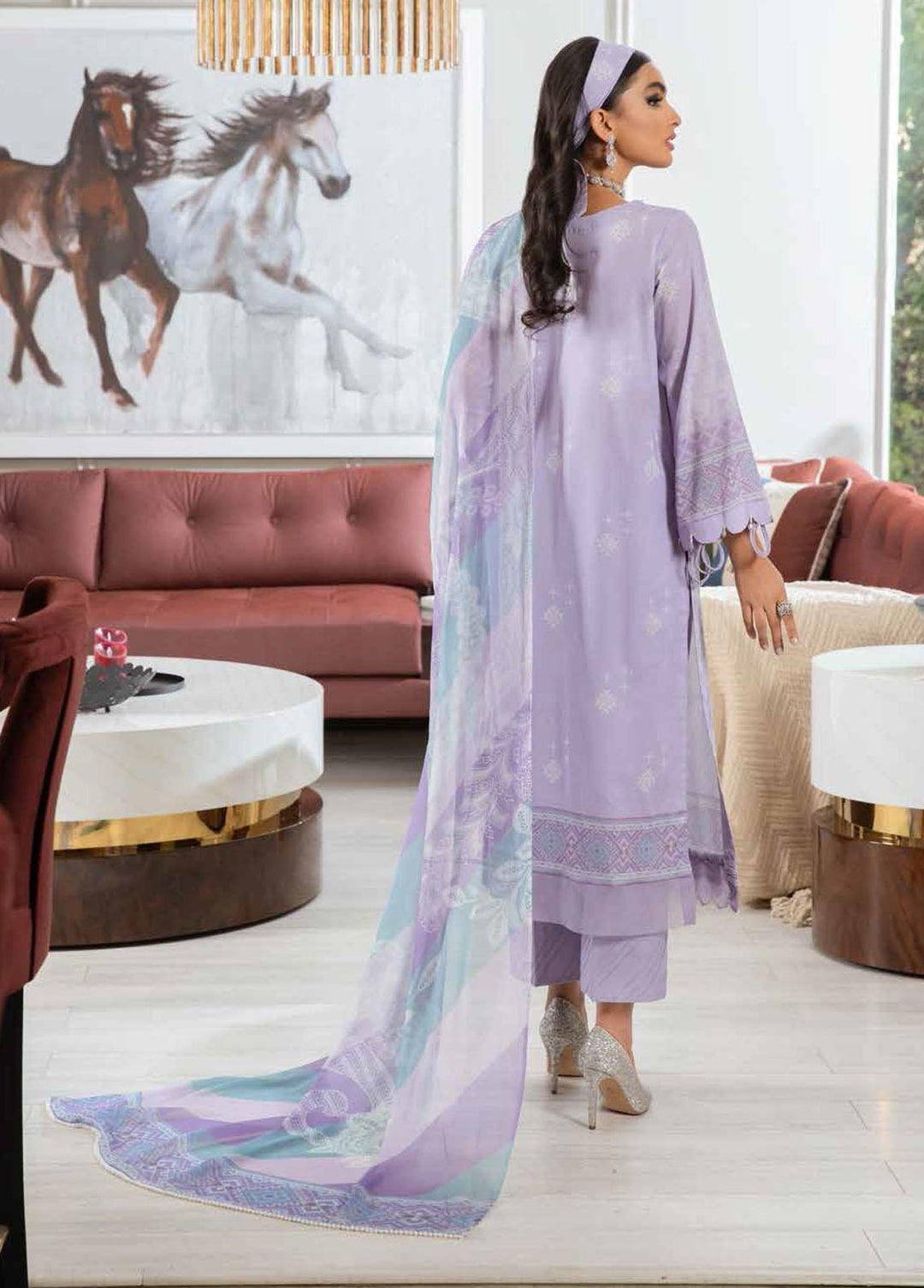 Signature Prints By Nureh Printed Lawn Suits Unstitched 3 Piece NU22SP SP-11 - Summer Collection