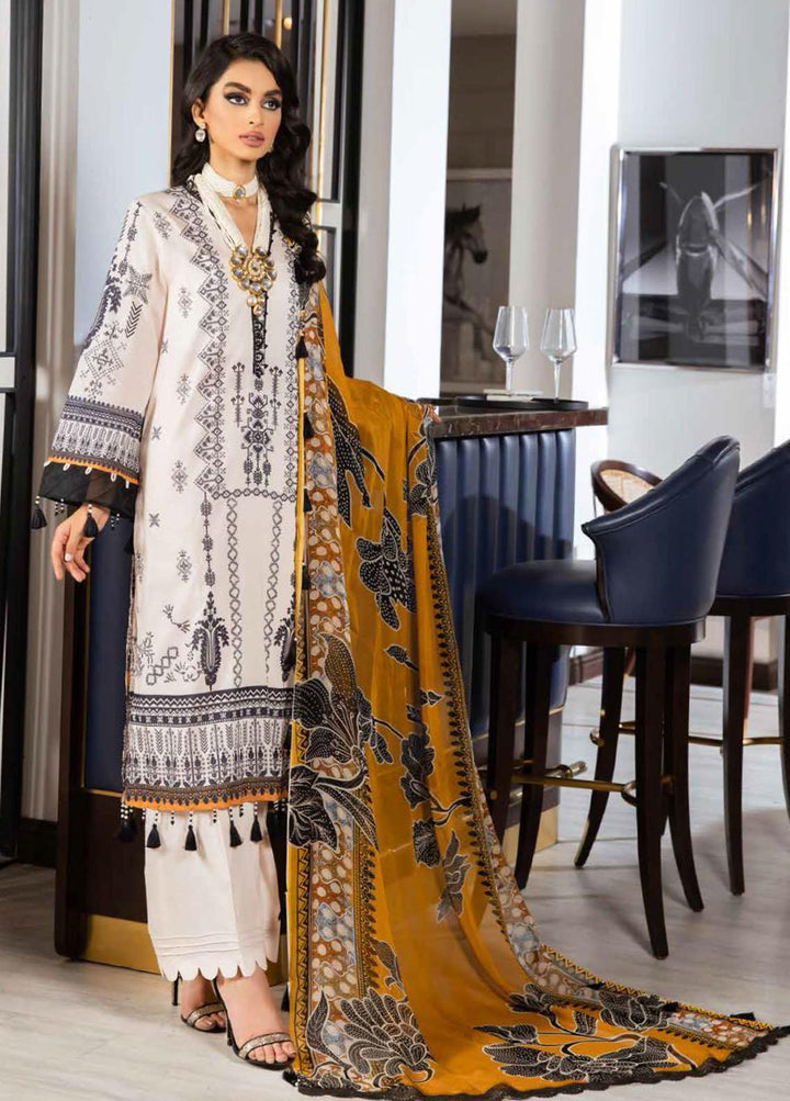 Signature Prints By Nureh Printed Lawn Suits Unstitched 3 Piece NU22SP SP-14 - Summer Collection