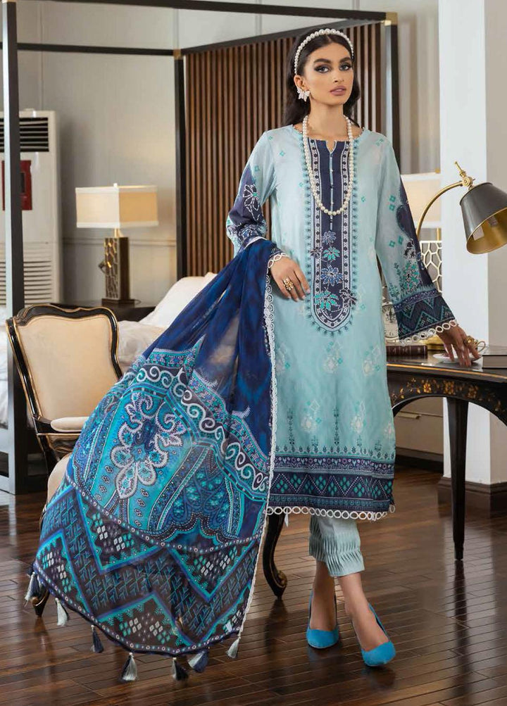 Signature Prints By Nureh Printed Lawn Suits Unstitched 3 Piece NU22SP SP-16 - Summer Collection