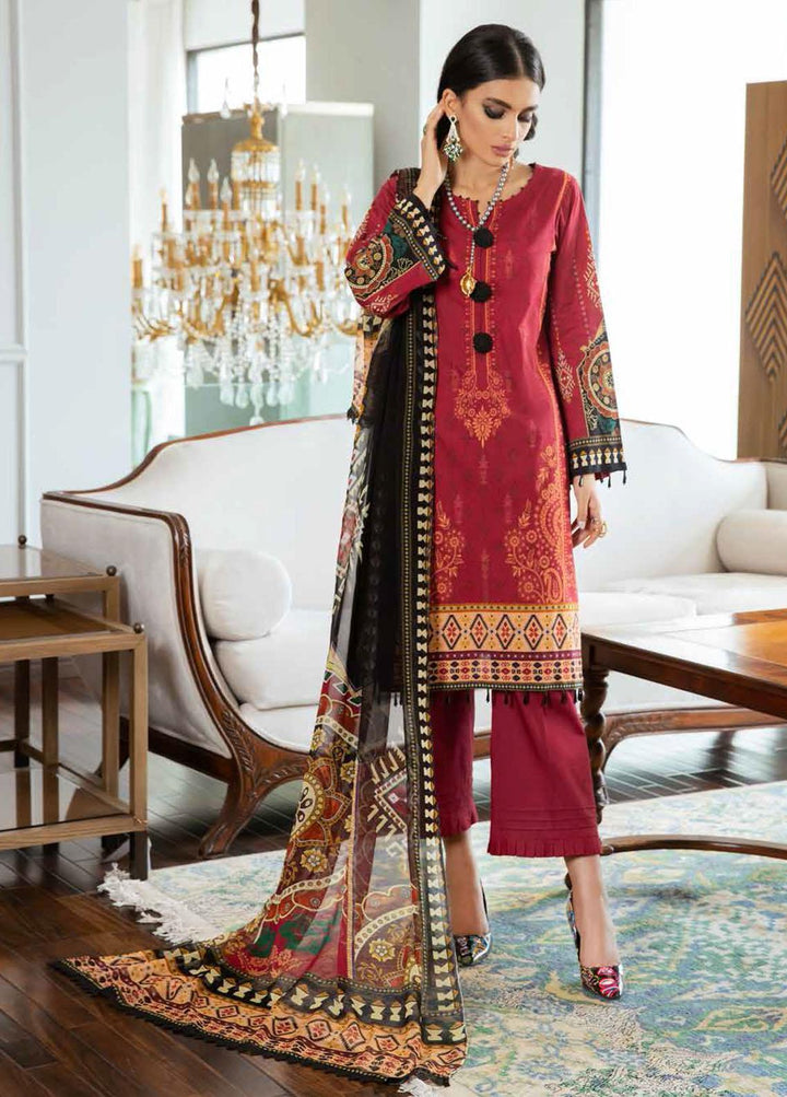 Signature Prints By Nureh Printed Lawn Suits Unstitched 3 Piece NU22SP SP-18 - Summer Collection