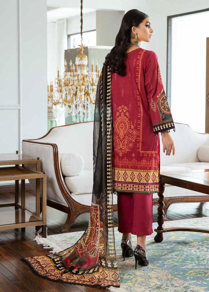 Signature Prints By Nureh Printed Lawn Suits Unstitched 3 Piece NU22SP SP-18 - Summer Collection
