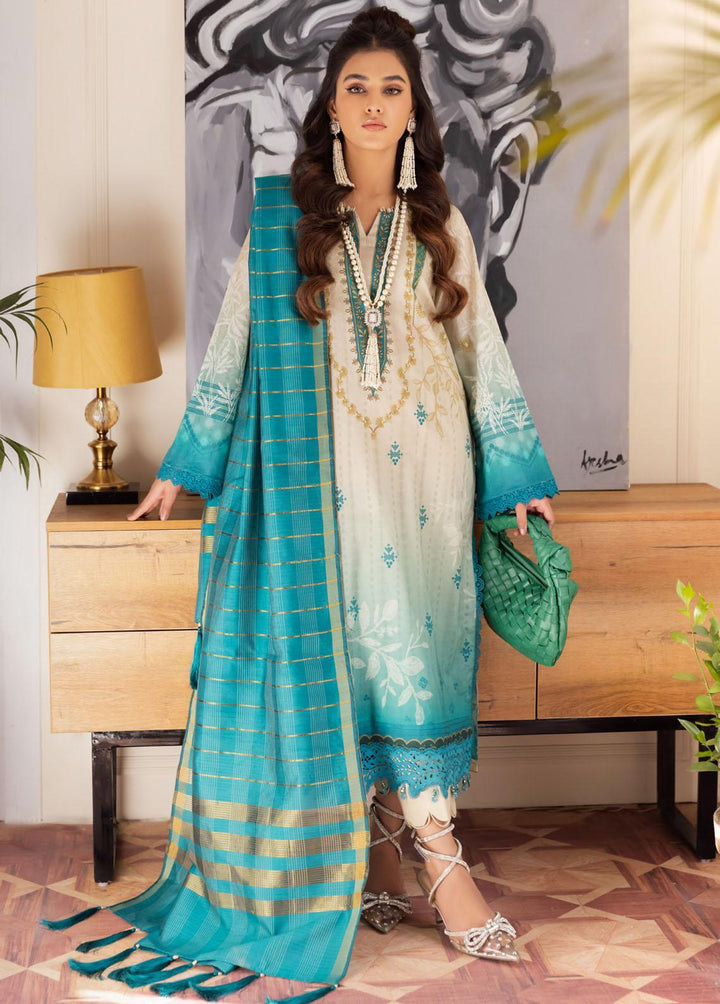 Nureh Printed Lawn Suits Unstitched 3 Piece NU23SP SP-44 - Summer Collection