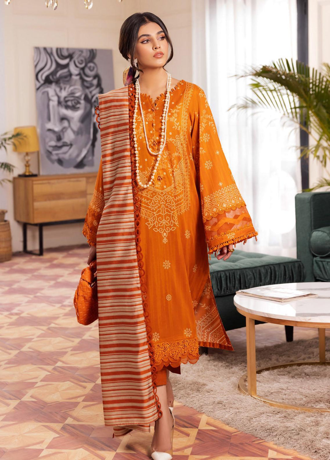 Nureh Printed Lawn Suits Unstitched 3 Piece NU23SP SP-46 - Summer Collection