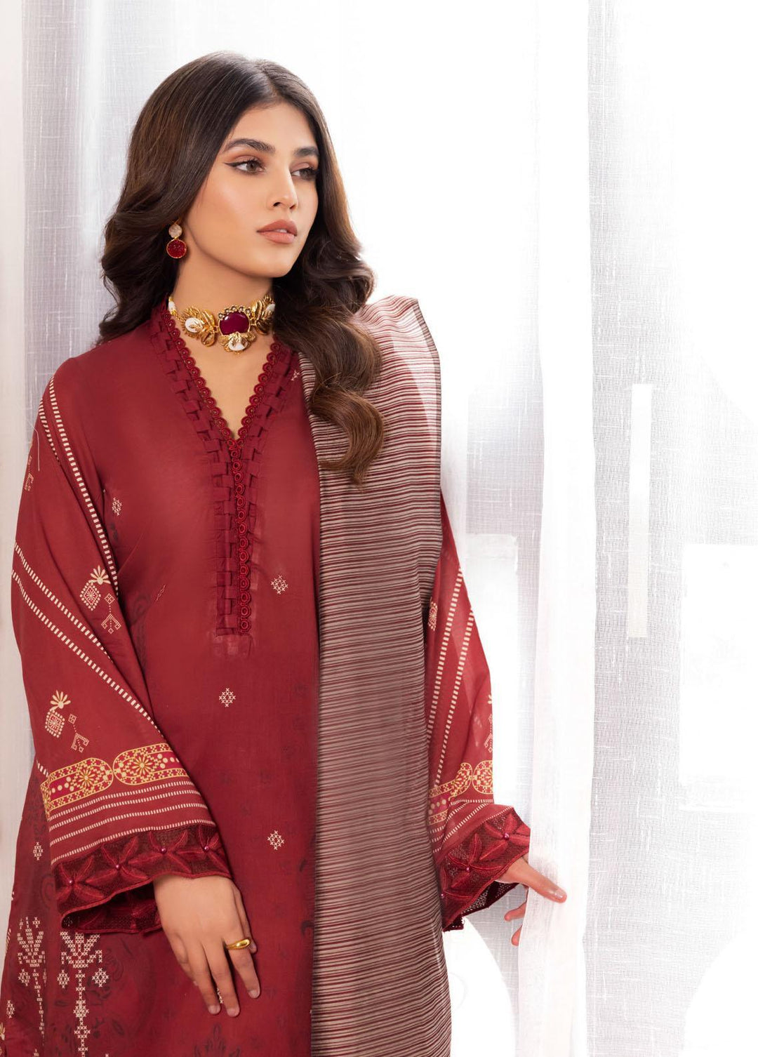 Nureh Printed Lawn Suits Unstitched 3 Piece NU23SP SP-47 - Summer Collection