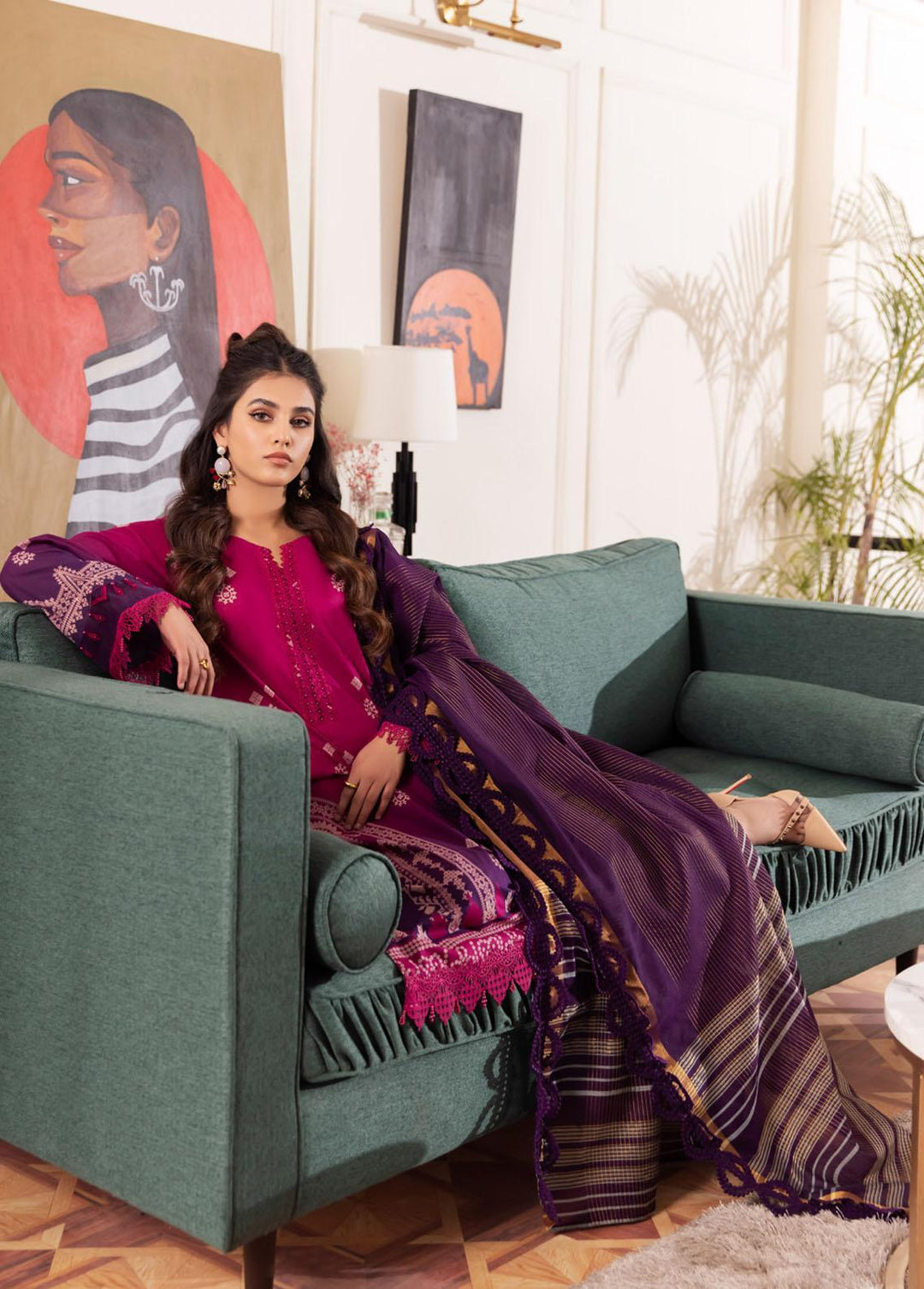 Nureh Printed Lawn Suits Unstitched 3 Piece NU23SP SP-50 - Summer Collection