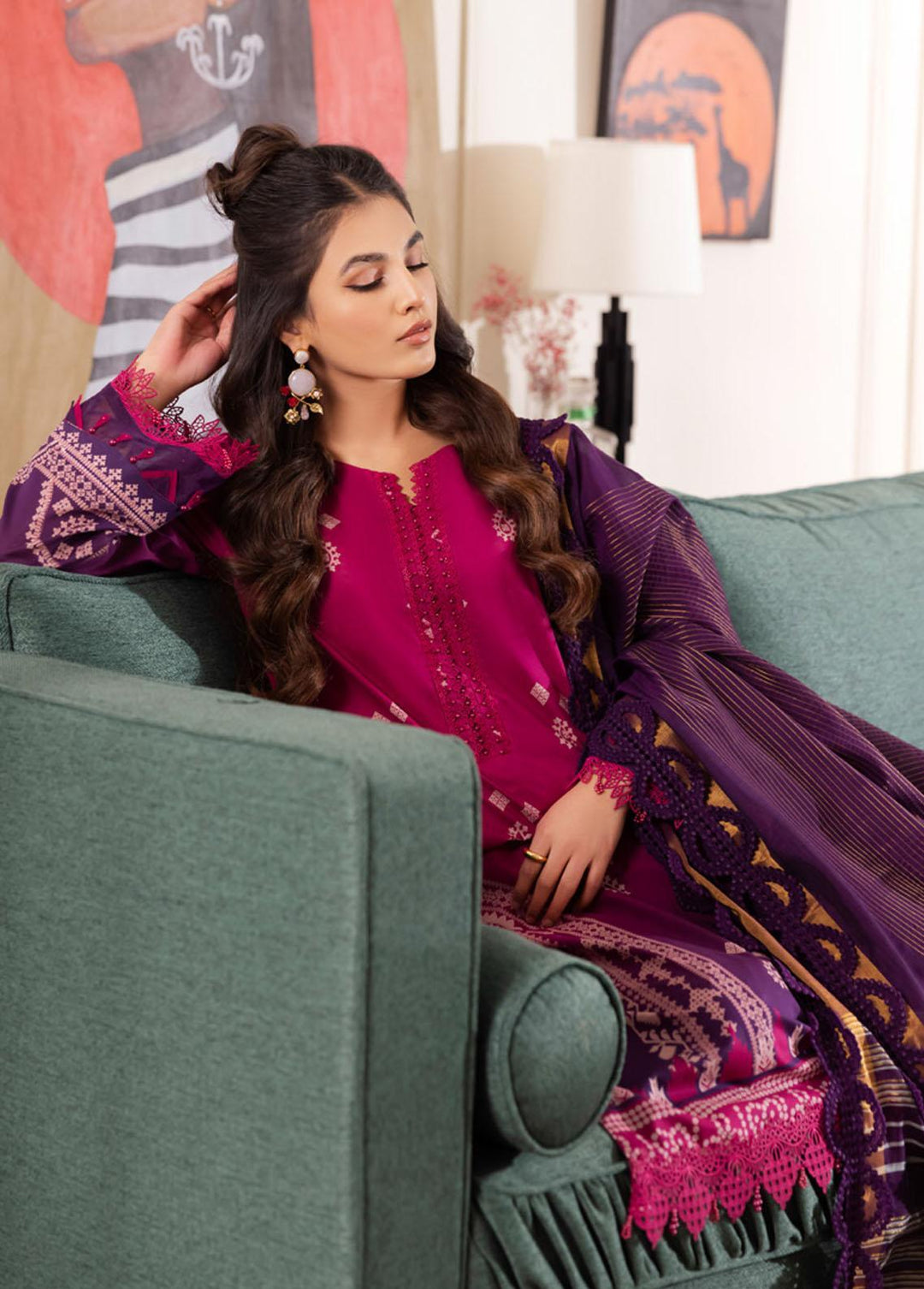 Nureh Printed Lawn Suits Unstitched 3 Piece NU23SP SP-50 - Summer Collection