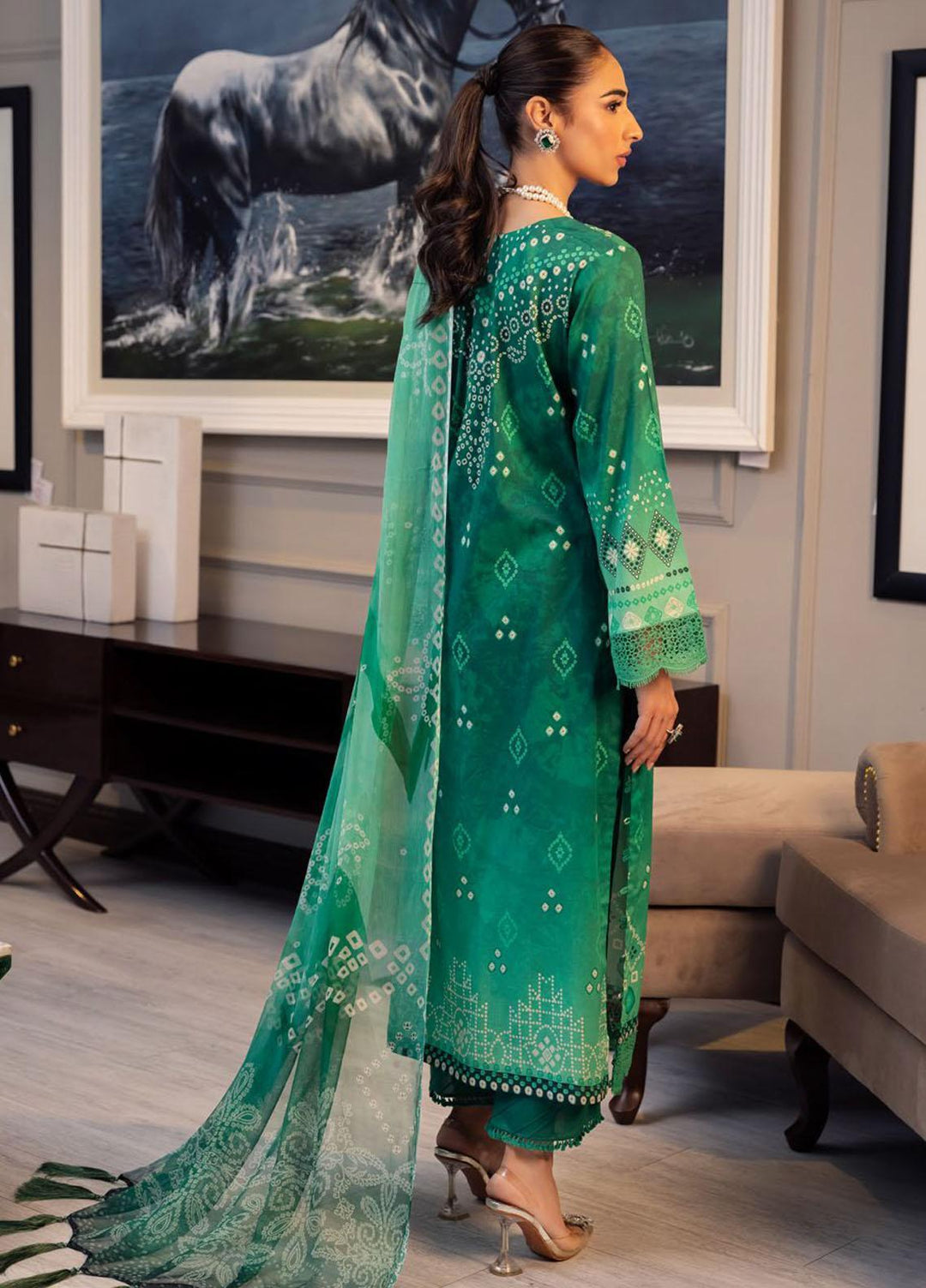 Signature Prints By Nureh Printed Lawn Suits Unstitched 3 Piece NU23SPR SP-51 - Festive Collection