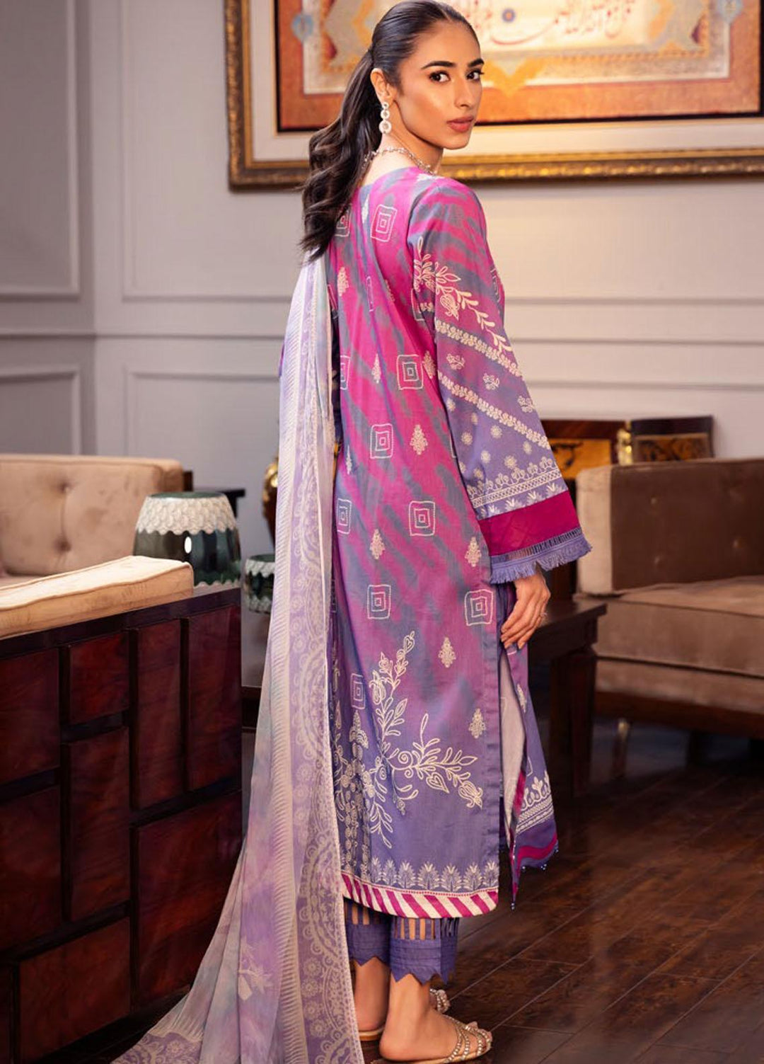 Signature Prints By Nureh Printed Lawn Suits Unstitched 3 Piece NU23SPR SP-53 - Festive Collection