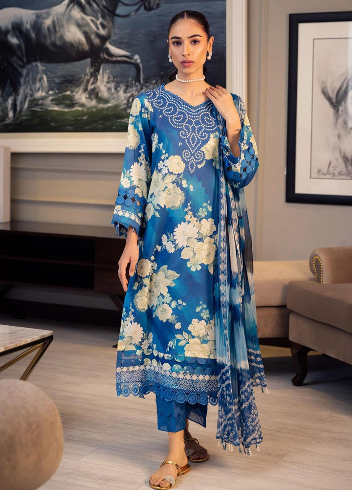Signature Prints By Nureh Printed Lawn Suits Unstitched 3 Piece NU23SPR SP-54 - Festive Collection