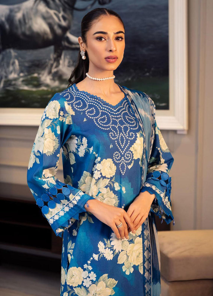 Signature Prints By Nureh Printed Lawn Suits Unstitched 3 Piece NU23SPR SP-54 - Festive Collection