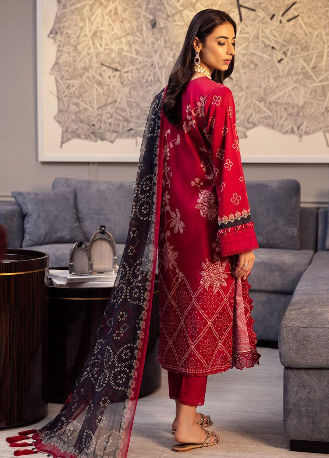 Signature Prints By Nureh Printed Lawn Suits Unstitched 3 Piece NU23SPR SP-55 - Festive Collection