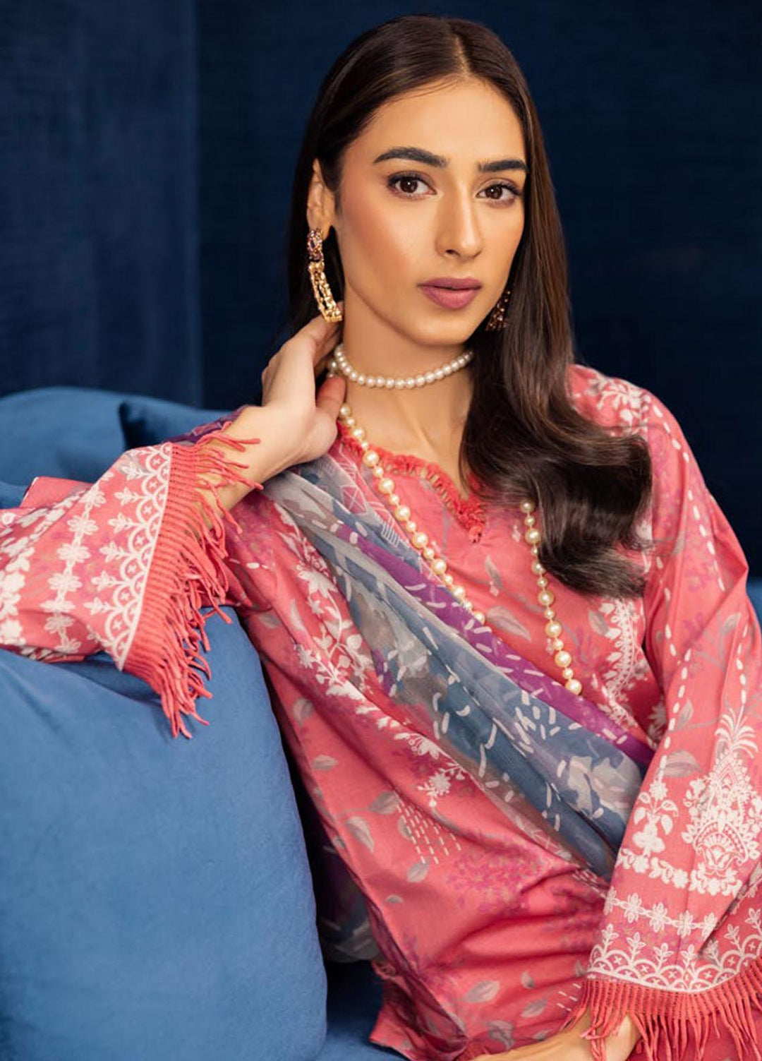 Signature Prints By Nureh Printed Lawn Suits Unstitched 3 Piece NU23SPR SP-57 - Festive Collection