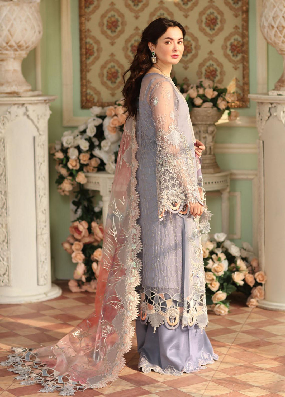 The Secret Garden By Nureh Embroidered Chiffon Suits Unstitched 3 Piece NU22SG NL-26 - Luxury Formal Collection