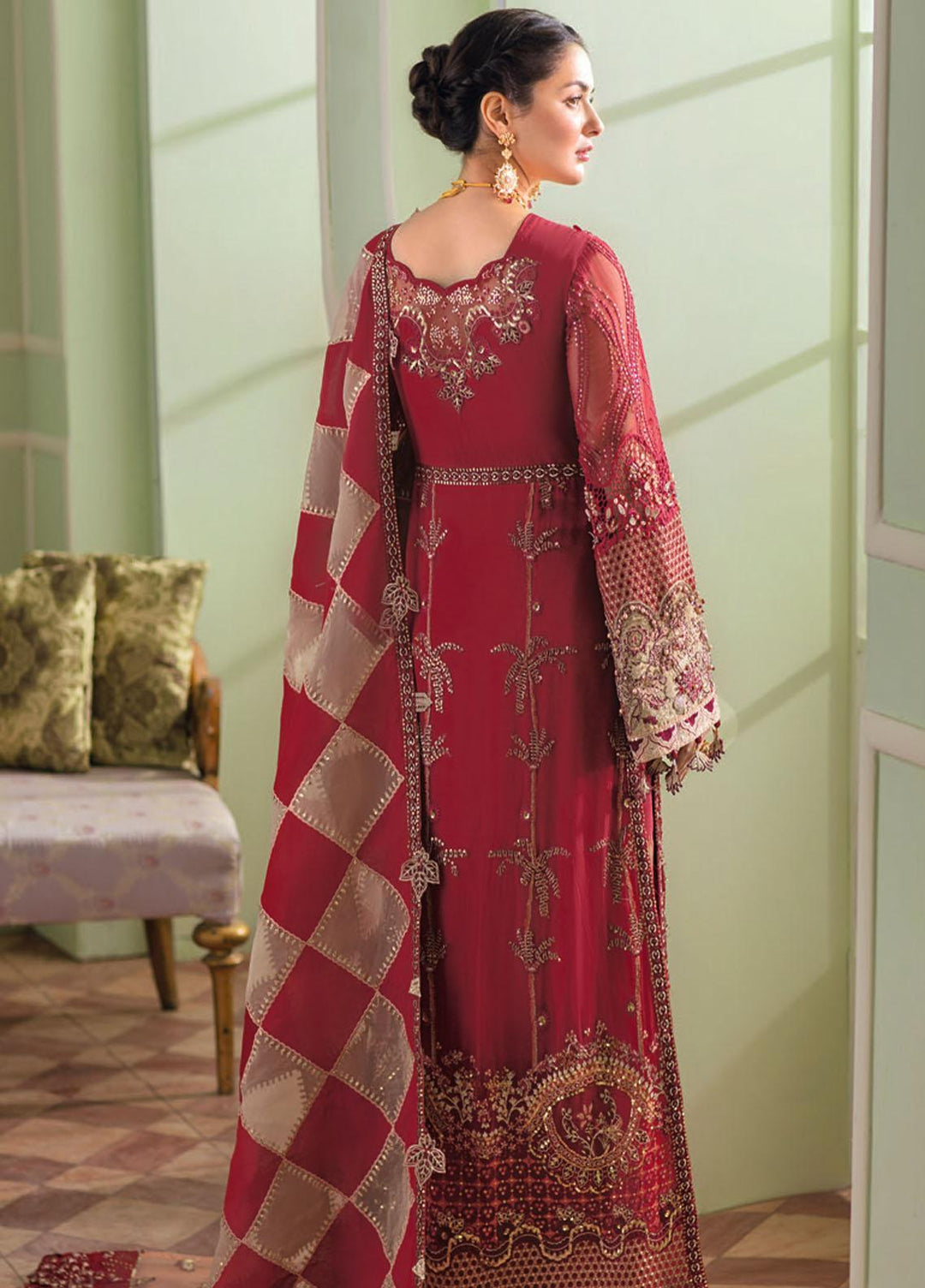 The Secret Garden By Nureh Embroidered Chiffon Suits Unstitched 3 Piece NU22SG NL-27 - Luxury Formal Collection