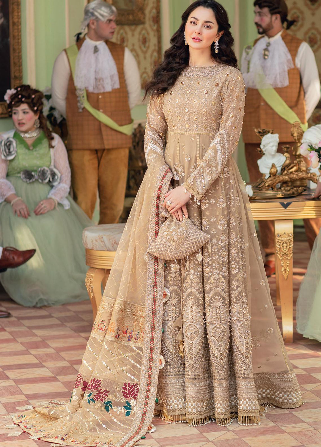 The Secret Garden By Nureh Embroidered Organza Suits Unstitched 3 Piece NU22SG NL-28 - Luxury Formal Collection