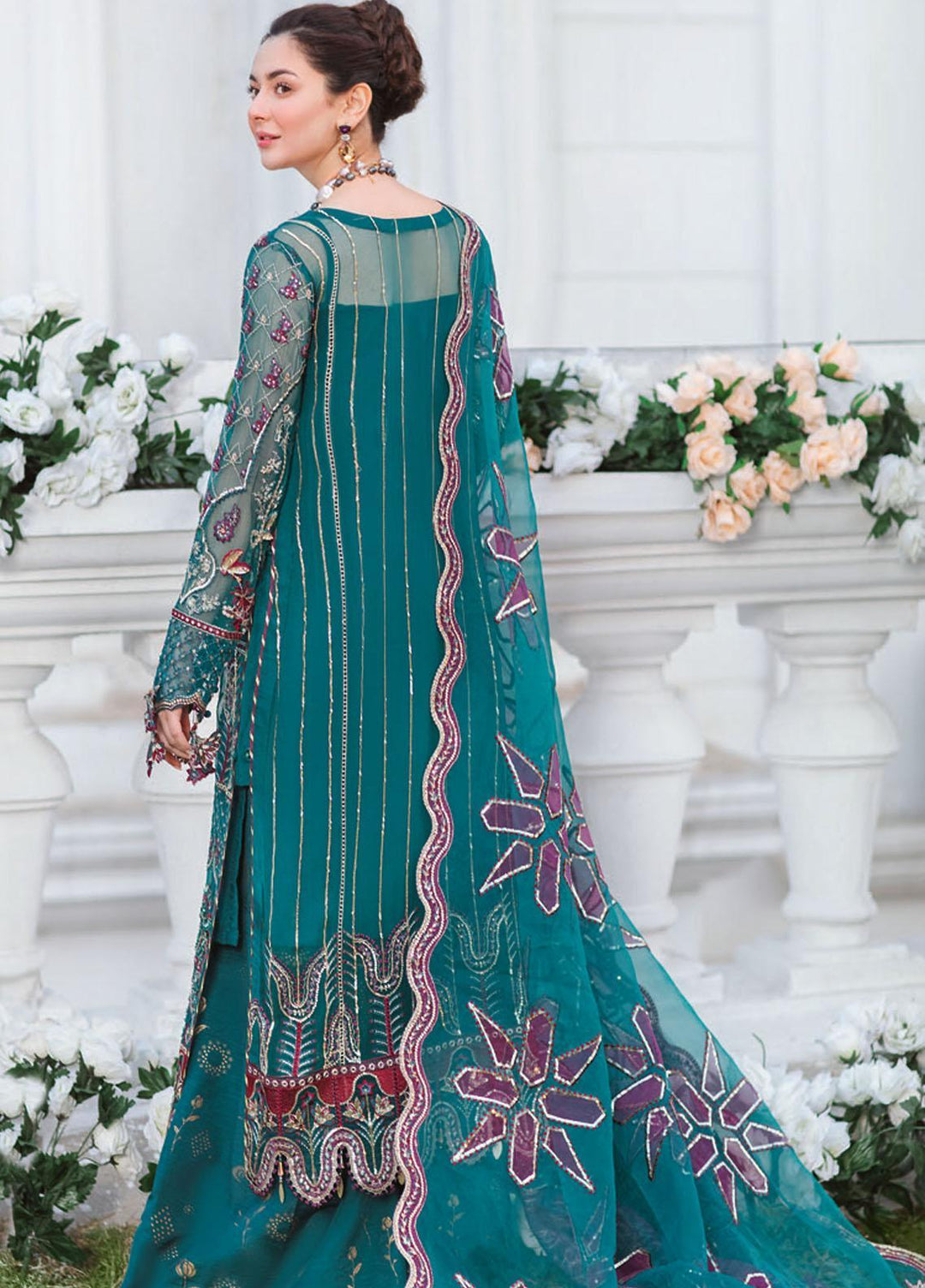 The Secret Garden By Nureh Embroidered Chiffon Suits Unstitched 3 Piece NU22SG NL-29 - Luxury Formal Collection