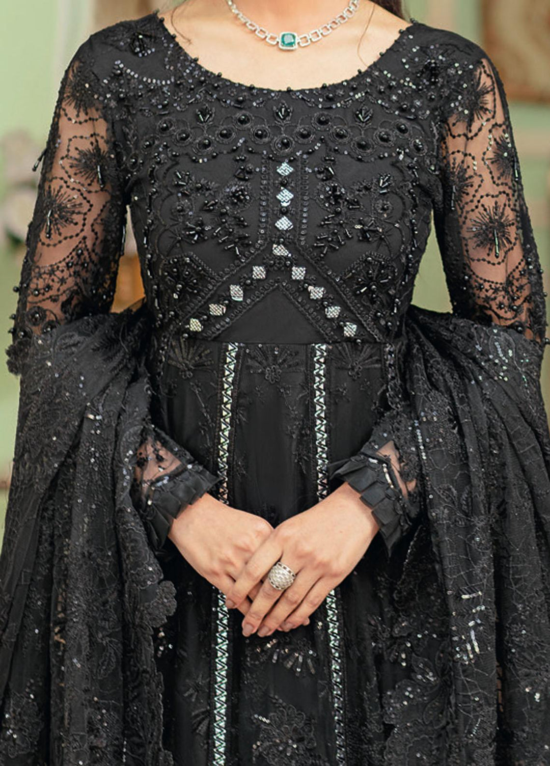 The Secret Garden By Nureh Embroidered Net Suits Unstitched 3 Piece NU22SG NL-32 - Luxury Formal Collection