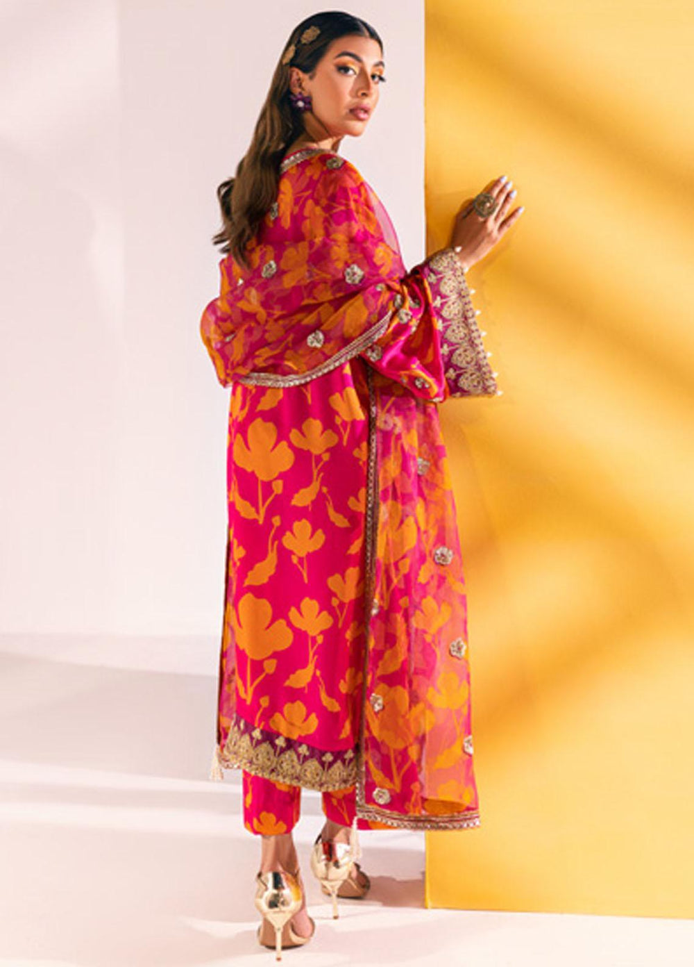 Nureh Embroidered Silk Suits Unstitched 3 Piece NU23TSL S-04 - Formal Collection