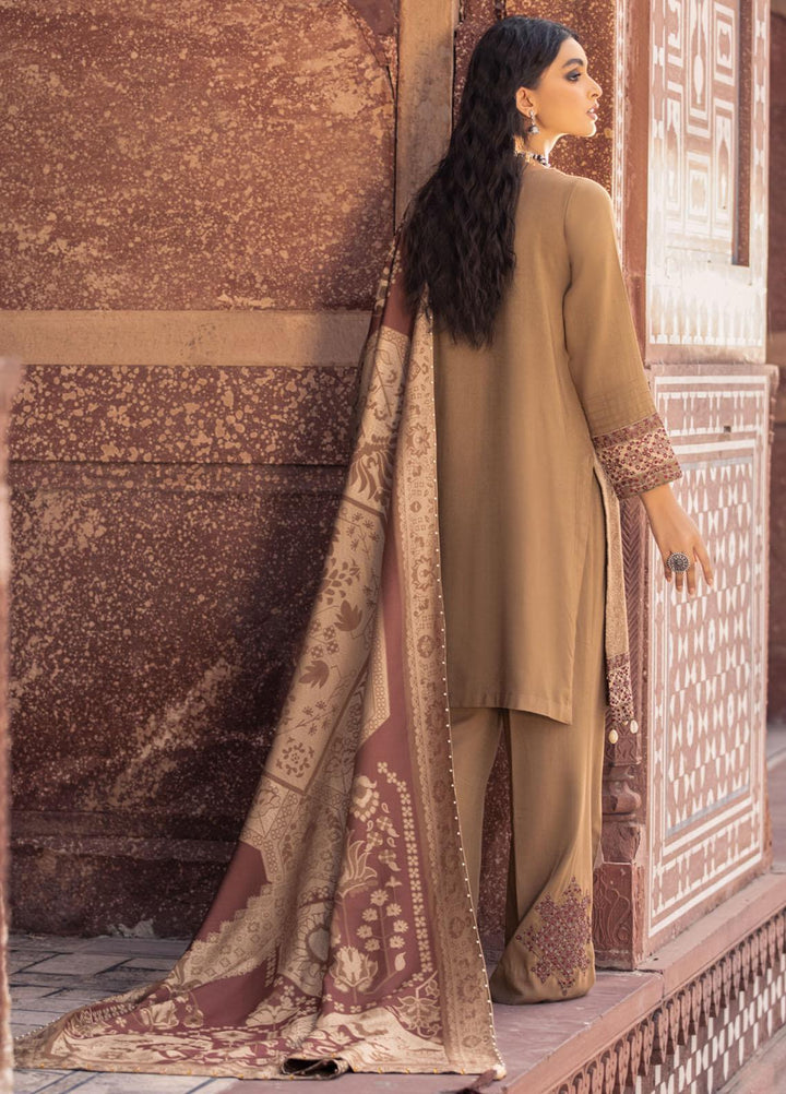 Nureh Embroidered Leather Peach Suits Unstitched 3 Piece NU21LP NE-15 MAHI - Winter Collection
