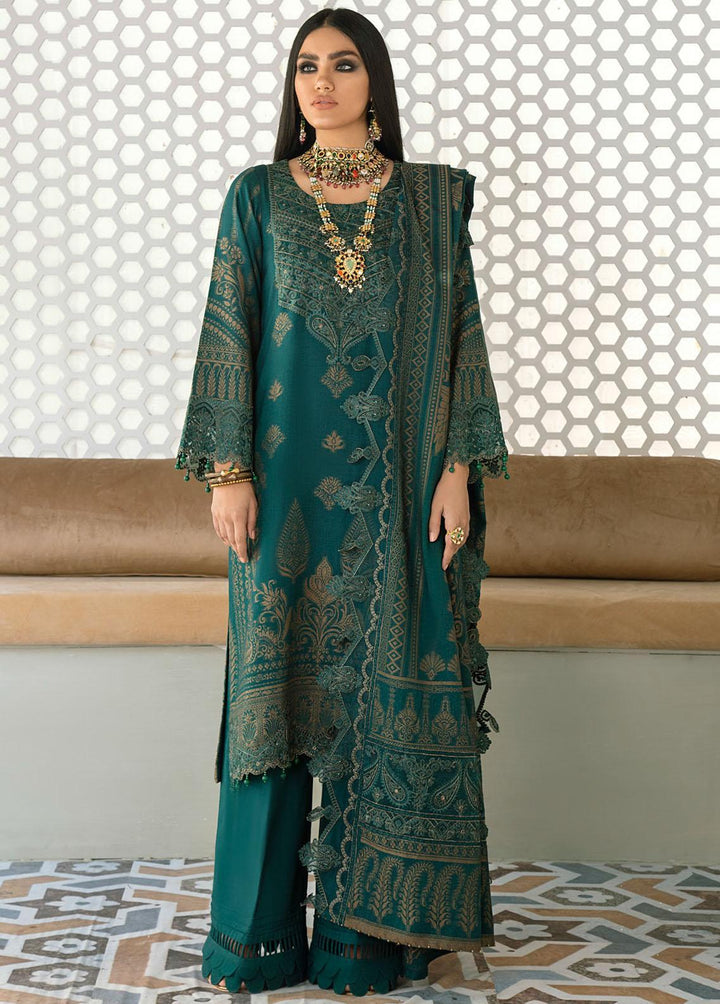 Nureh Embroidered Leather Peach Suits Unstitched 3 Piece NU21EJ NJ-17 Emperial - Winter Collection