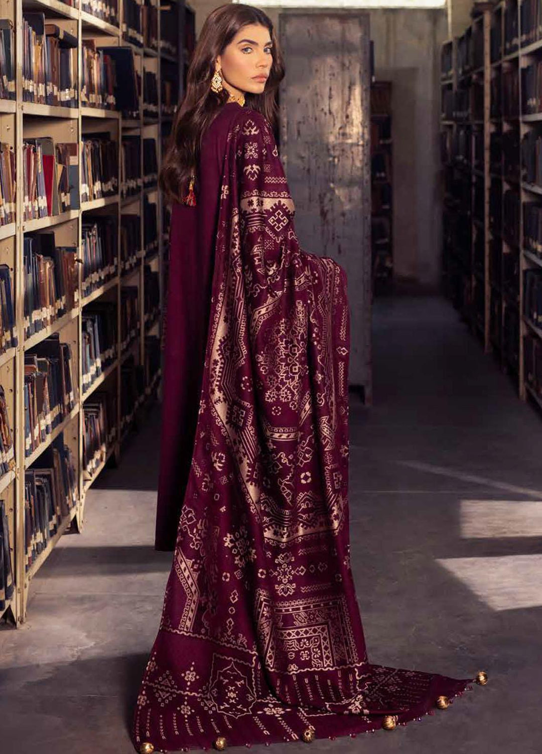 Nureh Embroidered Leather Peach Suits Unstitched 3 Piece NU22LP NEP-02 - Winter Collection