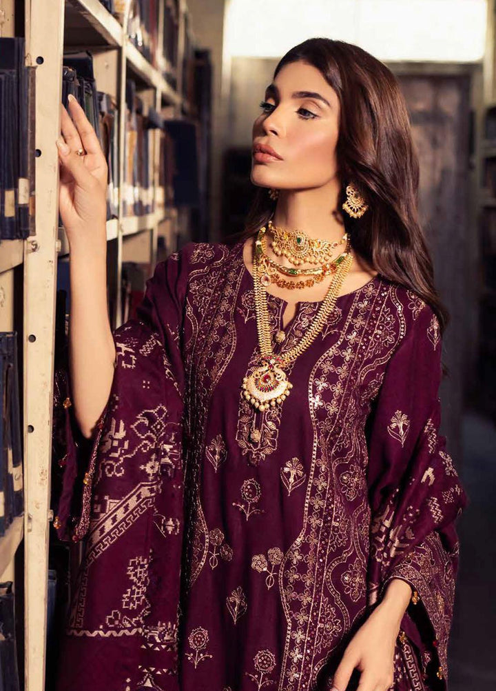 Nureh Embroidered Leather Peach Suits Unstitched 3 Piece NU22LP NEP-02 - Winter Collection