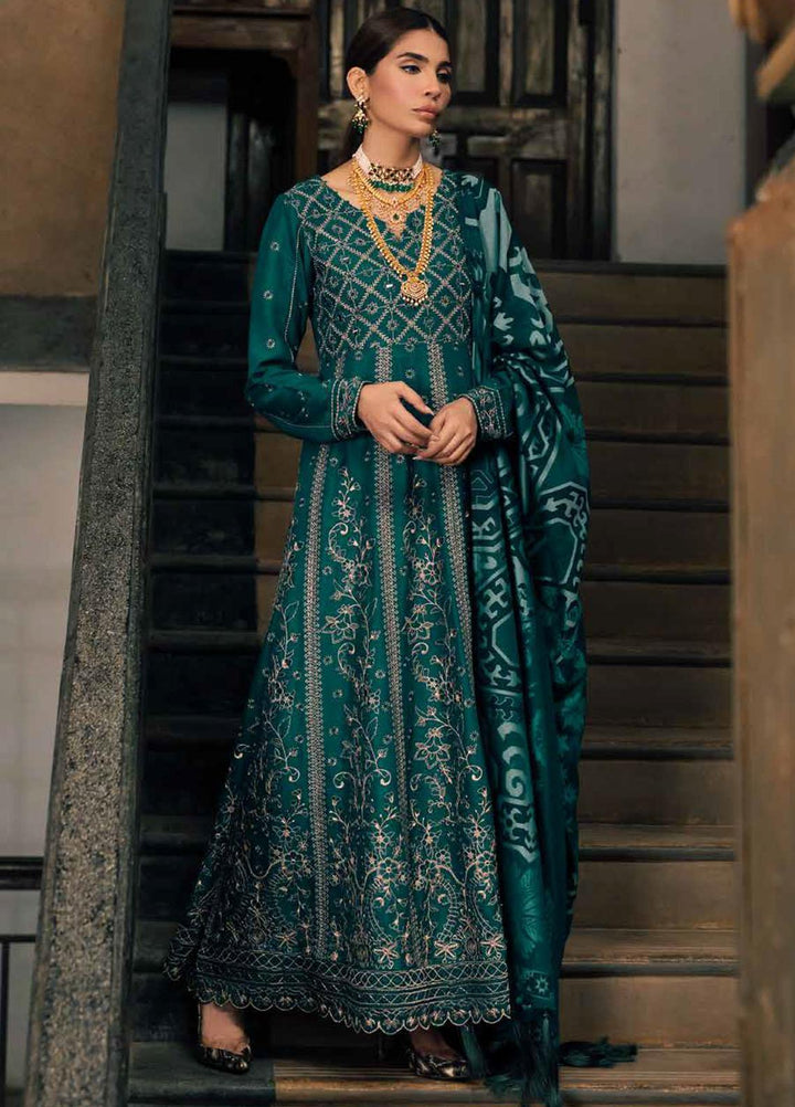 Nureh Embroidered Leather Peach Suits Unstitched 3 Piece NU22LP NEP-03 - Winter Collection