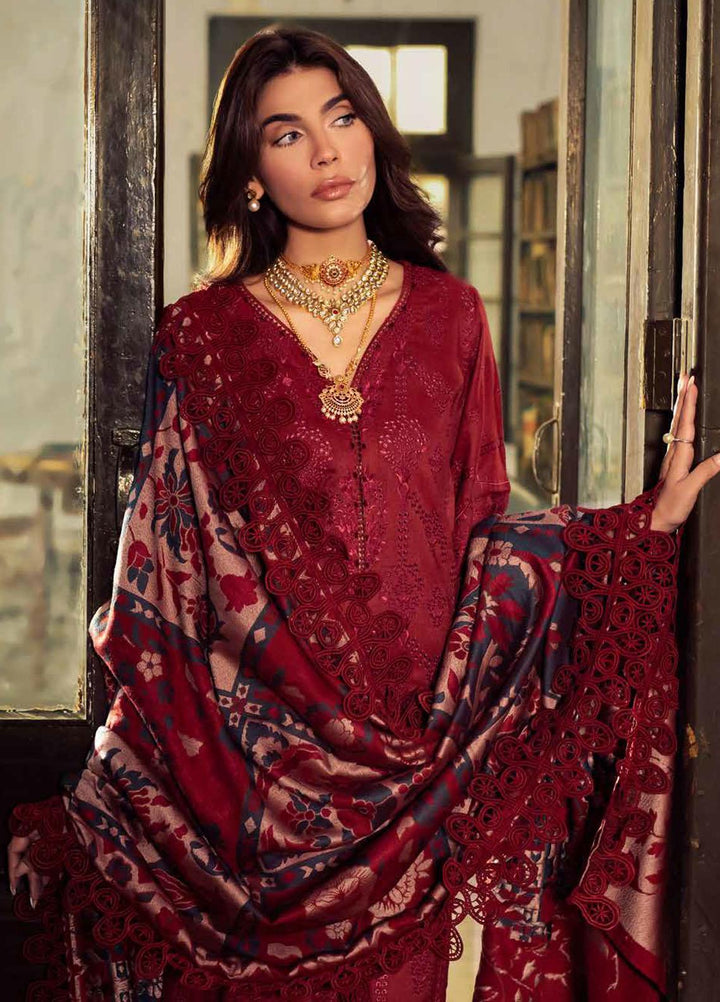 Nureh Embroidered Leather Peach Suits Unstitched 3 Piece NU22LP NEP-06 - Winter Collection