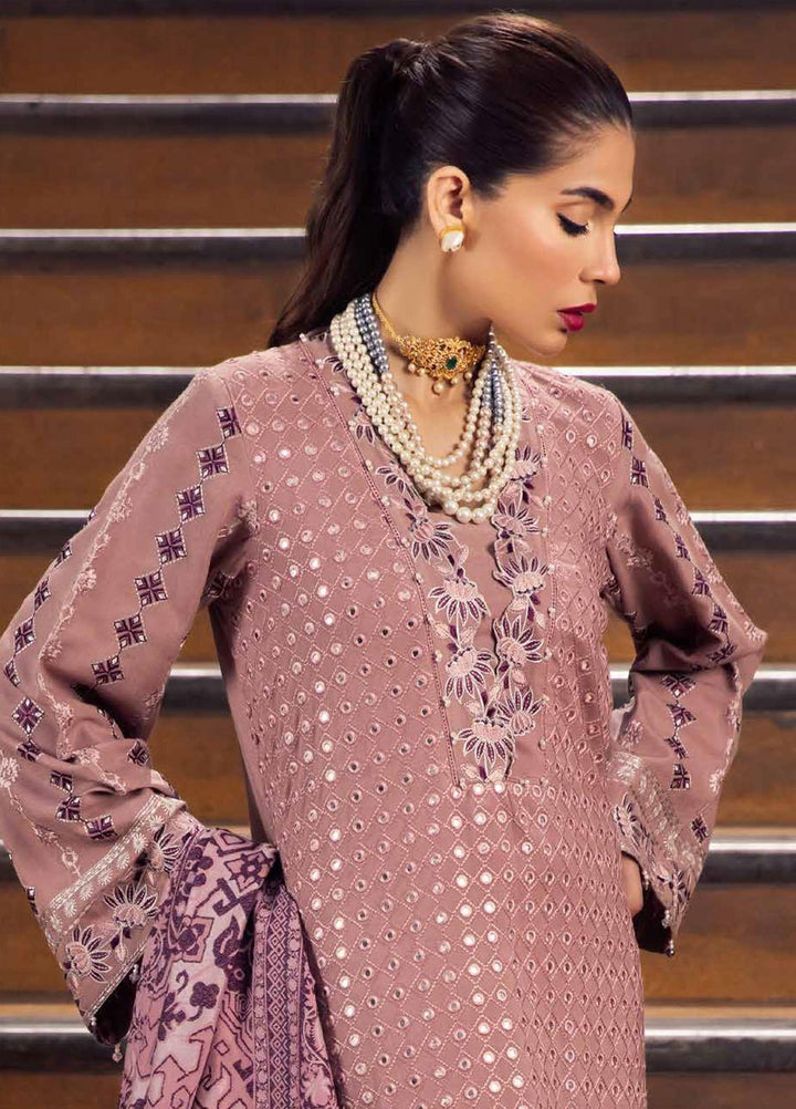 Nureh Embroidered Leather Peach Suits Unstitched 3 Piece NU22LP NEP-07 - Winter Collection