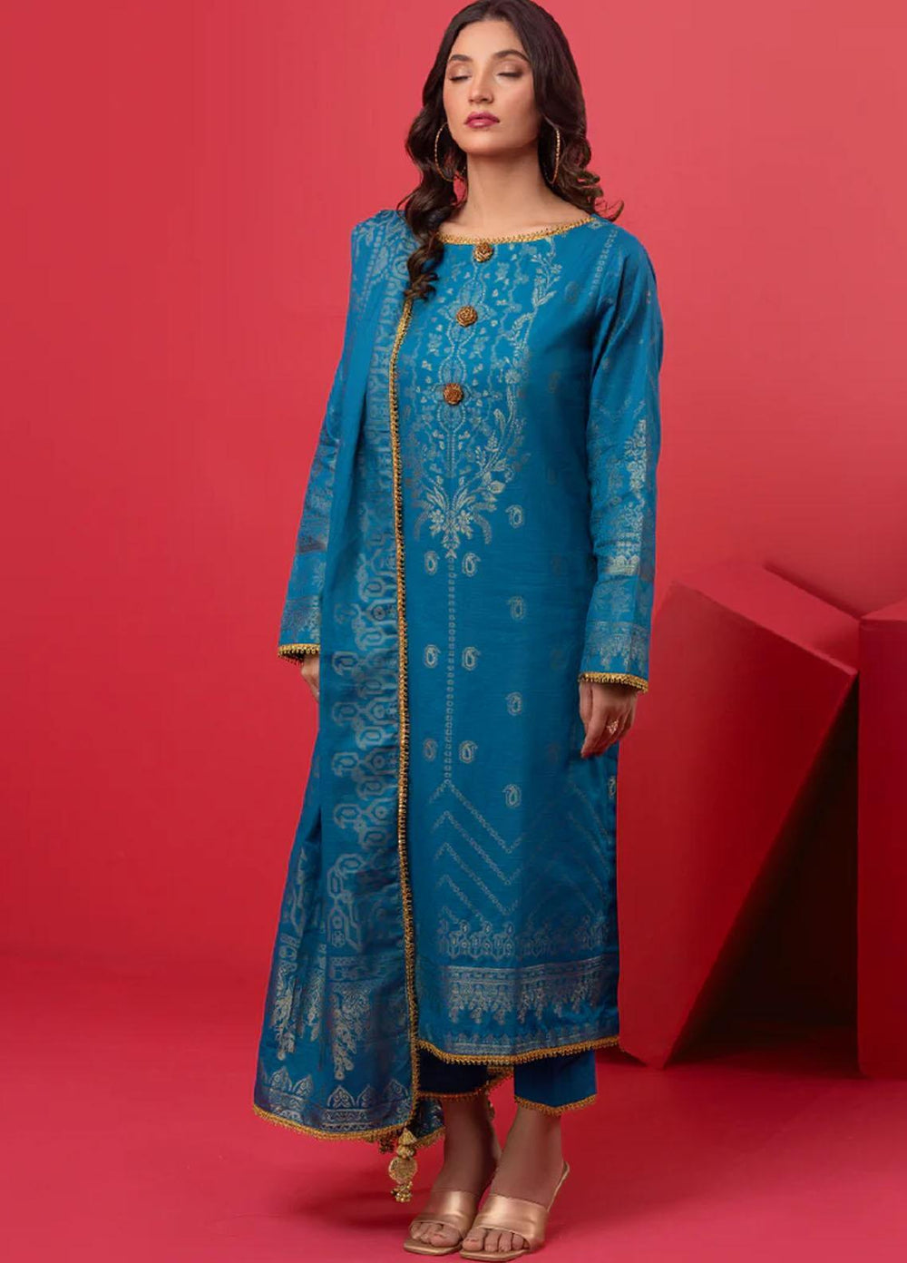 AY Textile Jacquard Yarn Suits Unstitched 3 Piece AYT23N AYJ-04 - Winter Collection