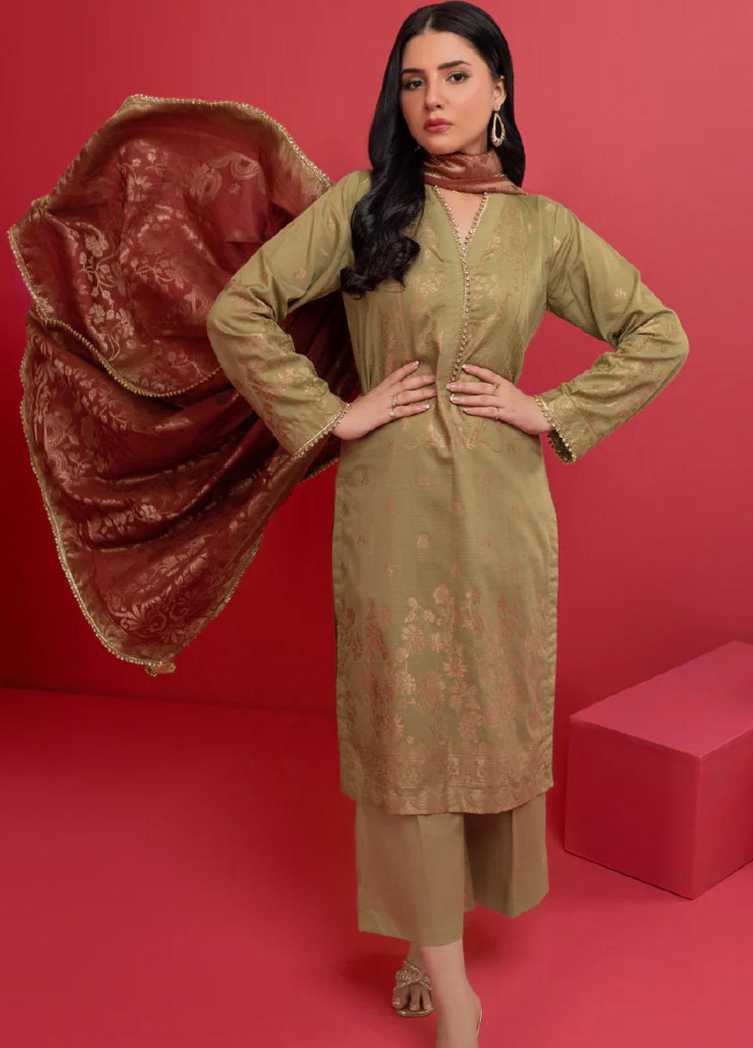 AY Textile Jacquard Yarn Suits Unstitched 3 Piece AYT23N AYJ-08 - Winter Collection