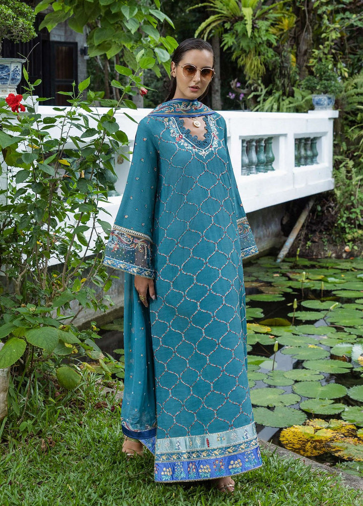 Nuvera by Mushq Hemline Embroidered Raw Silk Suits Unstitched 3 Piece MQ25NF D-09 Valene - Festive Collection