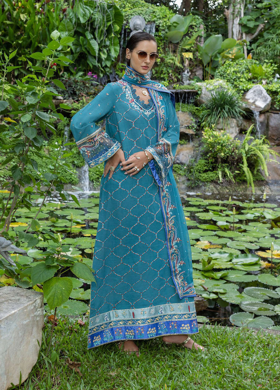 Nuvera by Mushq Hemline Embroidered Raw Silk Suits Unstitched 3 Piece MQ25NF D-09 Valene - Festive Collection