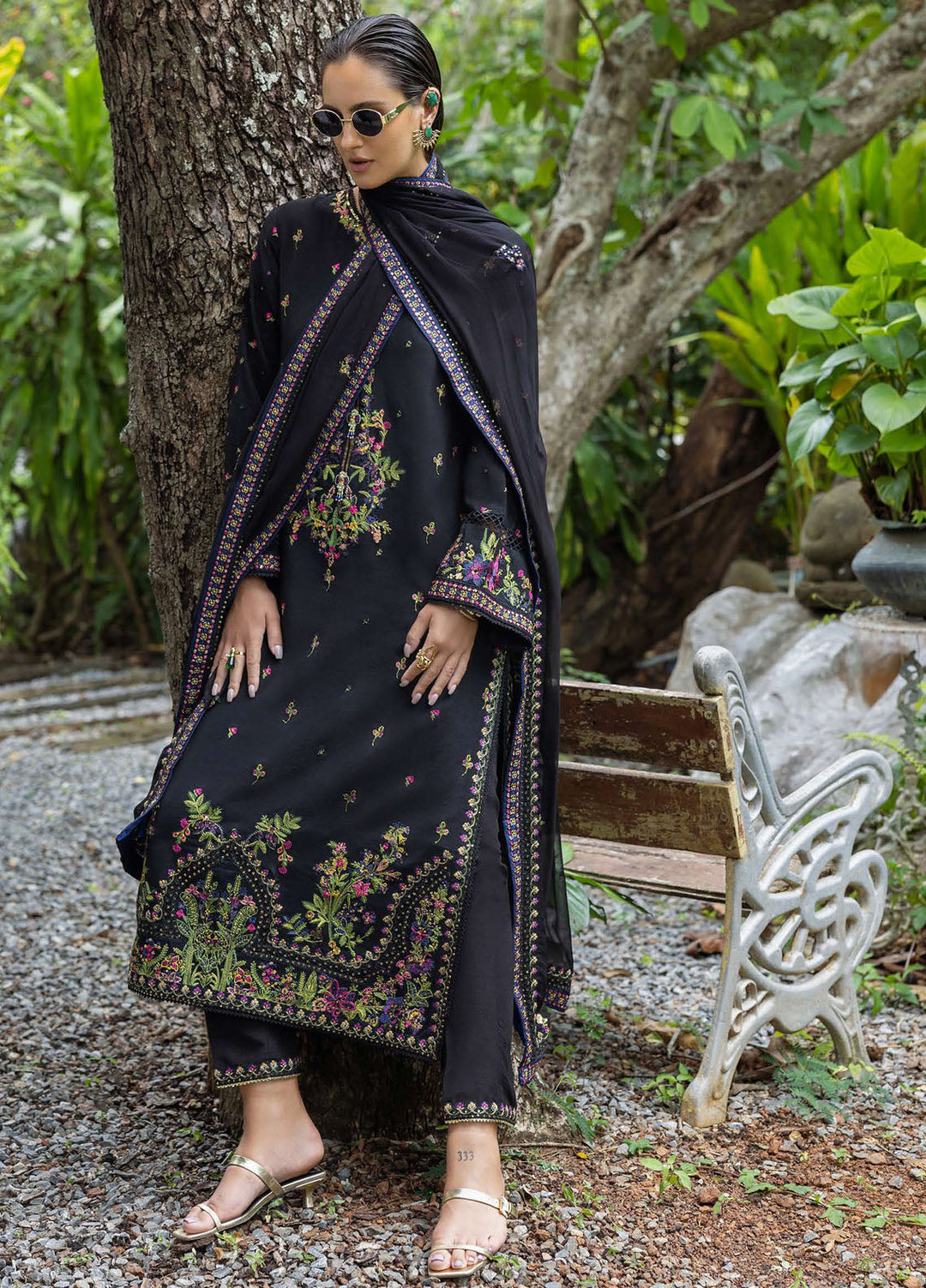 Nuvera by Mushq Hemline Embroidered Raw Silk Suits Unstitched 3 Piece MQ25NF D-03 Oynxa - Festive Collection