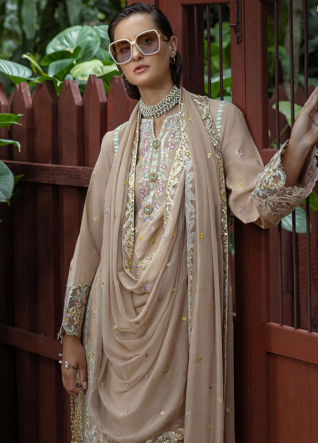 Nuvera by Mushq Hemline Embroidered Raw Silk Suits Unstitched 3 Piece MQ25NF D-02 Ardena - Festive Collection