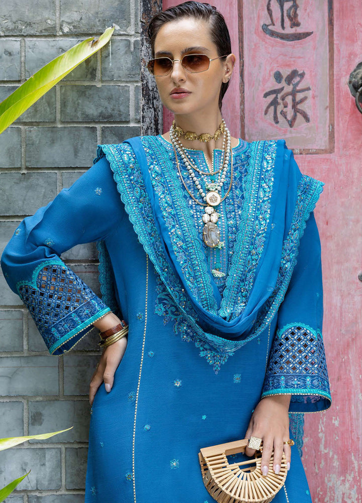 Nuvera by Mushq Hemline Embroidered Raw Silk Suits Unstitched 3 Piece MQ25NF D-07 Marisette - Festive Collection