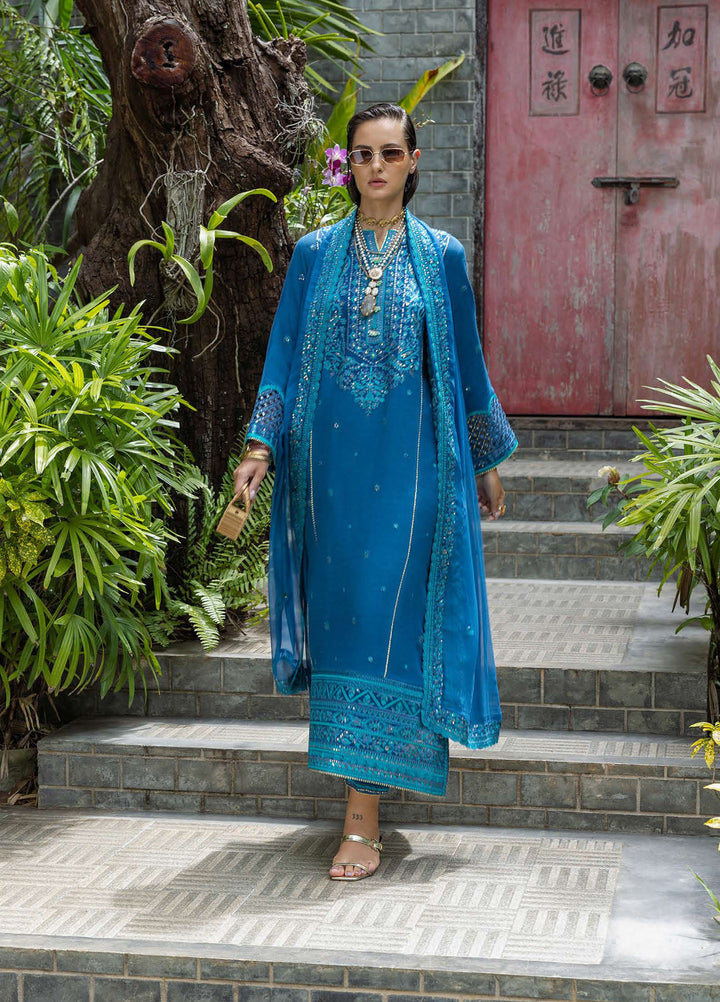 Nuvera by Mushq Hemline Embroidered Raw Silk Suits Unstitched 3 Piece MQ25NF D-07 Marisette - Festive Collection